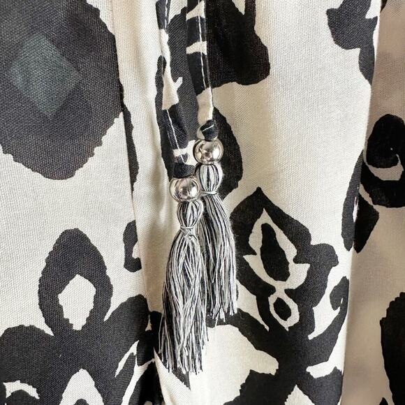 Boho Me Elastic Waist Wide Leg Casual Pants Ikat Print Size Medium - Picture 4 of 6